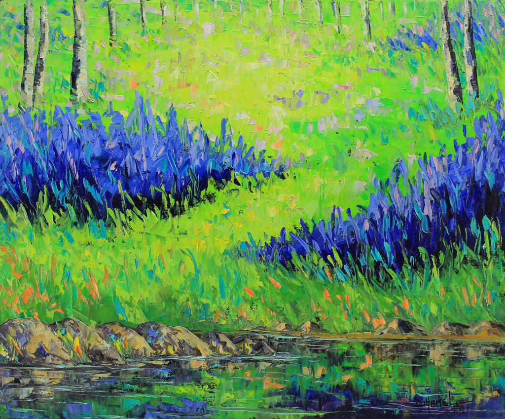P.Duhamel, Les Iris Sauvages - Oil on Canvas, 20x24