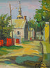 Armand Tatossian painting, Rue de l'église - Oil on canavas, 16x12