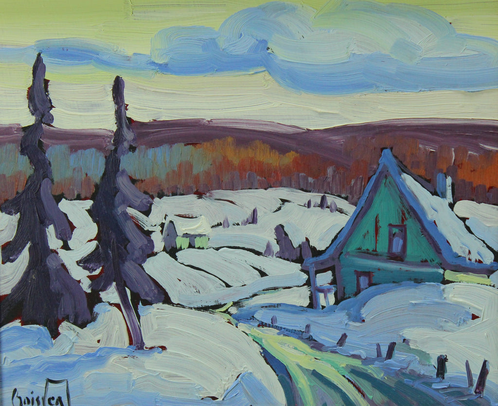 Normand Boisvert  painting depicting a winter scene