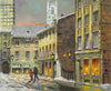 Patrice Primiano  oil painting depicting Montreal Place royale  in the winter